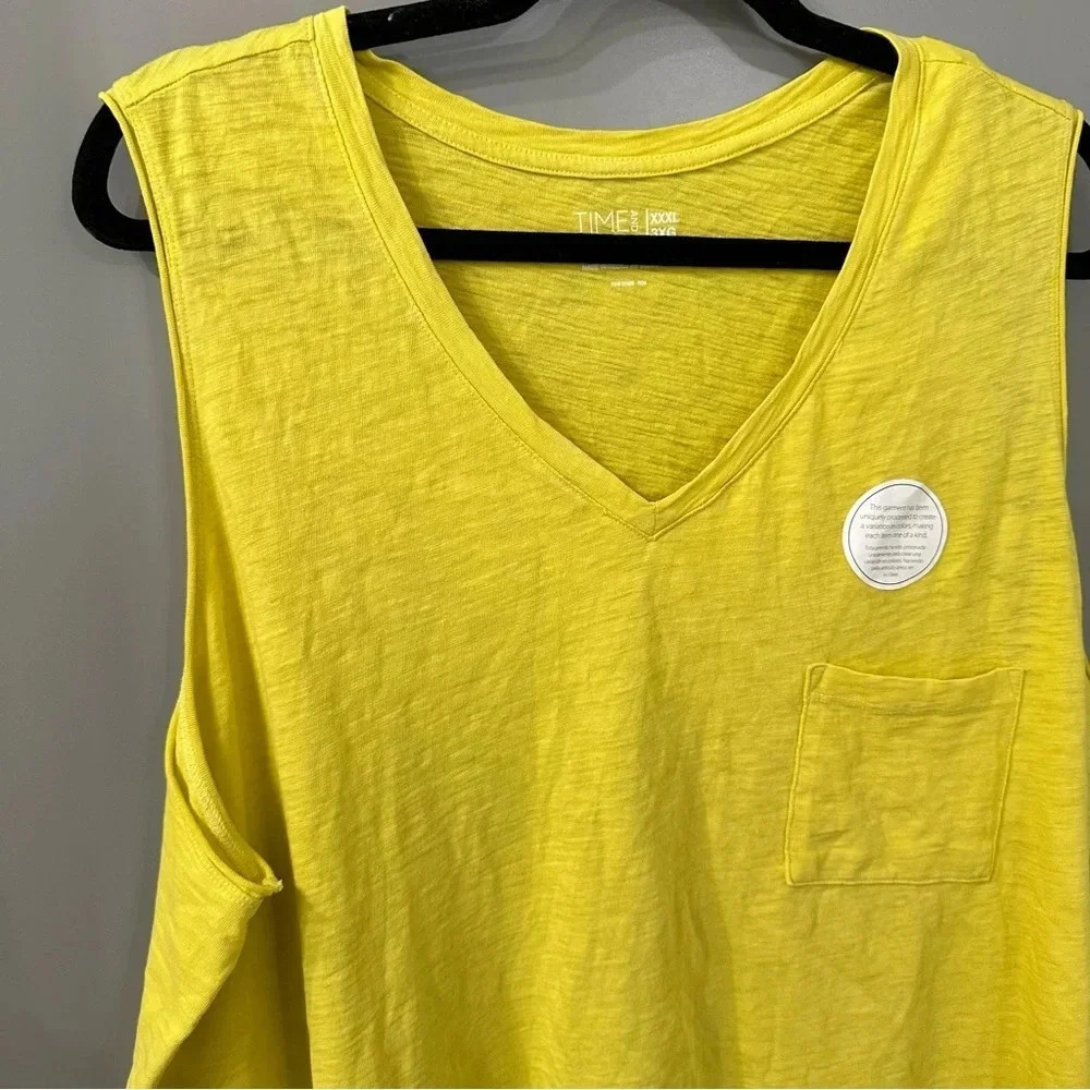NWT Time and Tru Tank Top Neon Yellow Size 3x - Picture 2 of 4